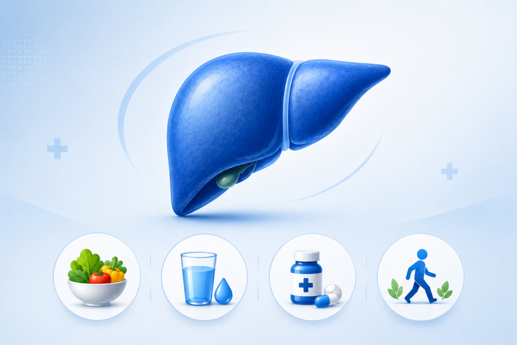 Simple daily habits to support liver transplant eligibility and liver health Home care tips for patients with advanced liver disease including healthy diet, hydration, medicines, and physical activity